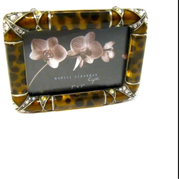 Exotic Marcel Schurman Rhinestone Accent Photo Frame Picture Holder 2x3 Photo. - Picture 7 of 7